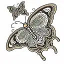 Hmong textile butterfly  tattoo design idea