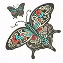 Hmong textile butterfly  tattoo design idea