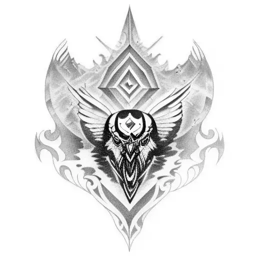 Odin's ravens in the norse style representing mental health tattoo design idea