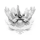 Odin's ravens in the norse style representing mental health tattoo design idea