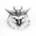 Odin's ravens in the norse style representing mental health tattoo design idea