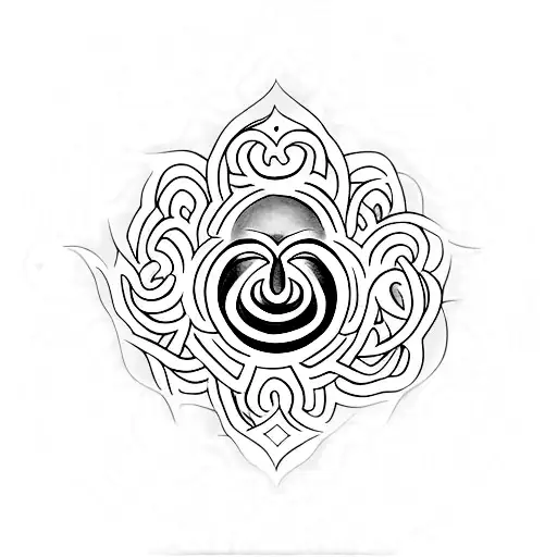 Hindu om sign with the word 'mama' tattoo design idea