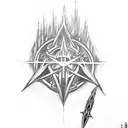 Supernatural Anti Possession Tattoo, combined with LOTR Elvish Inscription, Star Wars Jedi Insignia and Assassins Creed tattoo design idea