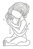 hug inner child tattoo design idea