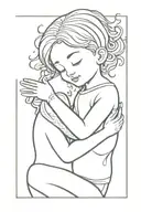 hug inner child tattoo design idea