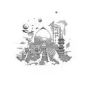 astroworld tattoo design idea