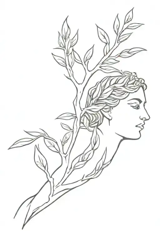 goddes athena greek goddes olive tree growing tattoo design idea