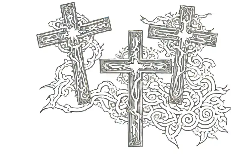 Christian lamb 3 crosses tattoo design idea
