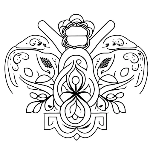 floral back tattoo with Latin working  tattoo design idea