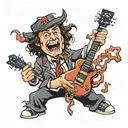 Angus Young from AC/DC and the numbers 42, 39 and 56 tattoo design idea