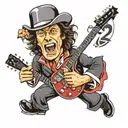 Angus Young from AC/DC and the numbers 42, 39 and 56 tattoo design idea