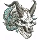 capricorn skull tattoo design idea