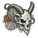 capricorn skull tattoo design idea