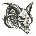 capricorn skull tattoo design idea