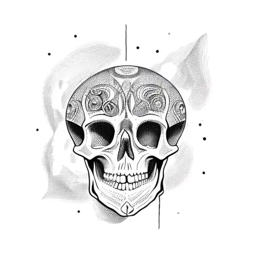 torot card with skeleton skateboarder tattoo design idea