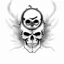 steampunk evil skull tattoo design idea