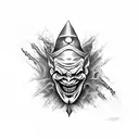 evil jester tattoo design idea