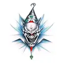 evil jester tattoo design idea