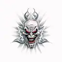 evil jester tattoo design idea