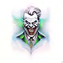 evil joker tattoo design idea