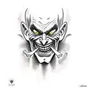 evil joker tattoo design idea