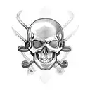 steampunk evil skull tattoo design idea