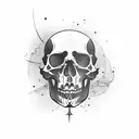 steampunk evil skull tattoo design idea