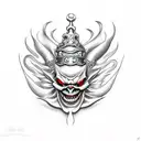 evil jester tattoo design idea