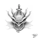 evil jester tattoo design idea