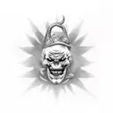 evil jester tattoo design idea