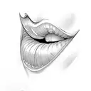 woman lips  tattoo design idea