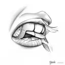 woman lips  tattoo design idea