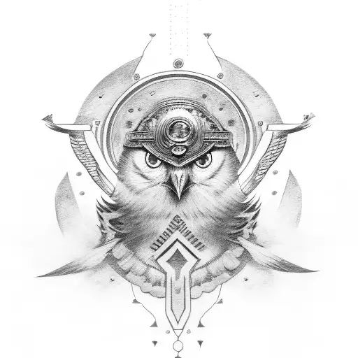 Odin with a 45th thunderbird as an eye  tattoo design idea