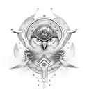 Odin with a 45th thunderbird as an eye  tattoo design idea