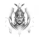 Odin with a 45th thunderbird as an eye  tattoo design idea