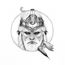 Odin with a 45th thunderbird as an eye  tattoo design idea