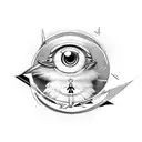 Odin with a 45th thunderbird as an eye  tattoo design idea