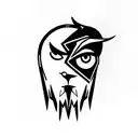 sleeve tattoo design, Odin with a thunderbird for the eye he's missing, with a wild card with Charlie day on it tattoo design idea