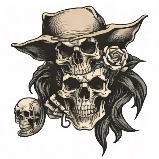 tattoo of a man in skull holding a skull in his hand tattoo design idea