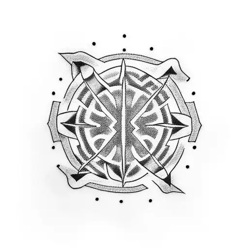 A dotwork tattoo inspired by the iconic characters of Naruto, showcasing their unique symbols and elements in a mesmerizing pattern. tattoo design idea