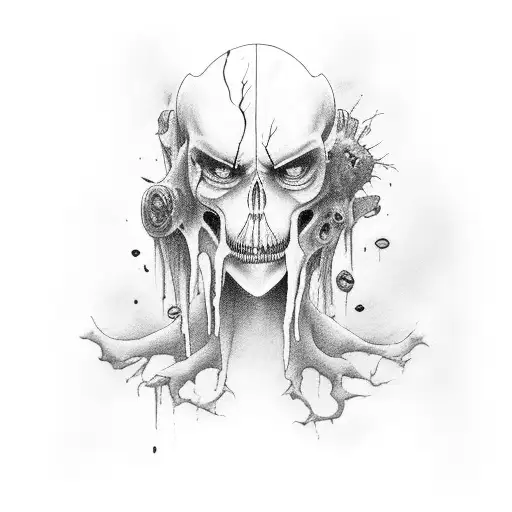 depression lost soul with bleeding heart tattoo design idea