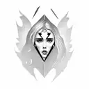knife with isabelle adjani's face on it tattoo design idea