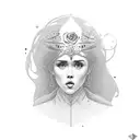 knife with isabelle adjani's face on it tattoo design idea