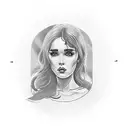 knife with isabelle adjani's face on it tattoo design idea