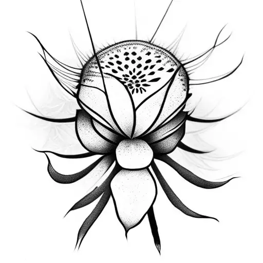 spider lily flower with katana  tattoo design idea