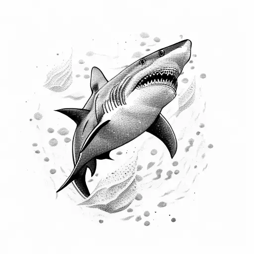 Shark with arabic writing  tattoo design idea