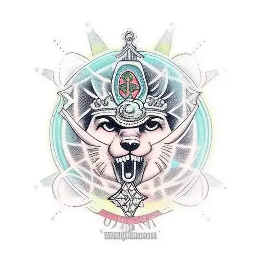 nossa senhora de fatima com frase e o simbolo dos orixas na umbanda  tattoo design idea