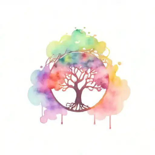 tree of life intertwined and eternal love symbol incorporated tattoo design idea