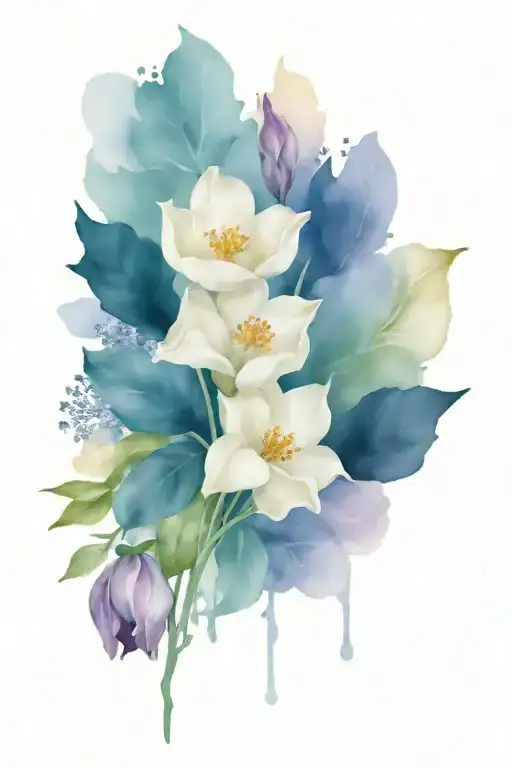 bouquet of flowers with plaster tattoo design idea