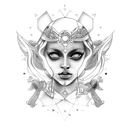 gemini godess tattoo design idea